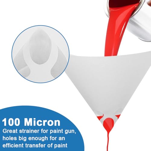Serplex® 50-Count Paint Paper Funnel 100 Mesh Single Use Paint Filter Funnel Paper Cone Paint Filter for Spray Gun, Varnish, Resin, Woodworking, Auto Body Shop - Image 3