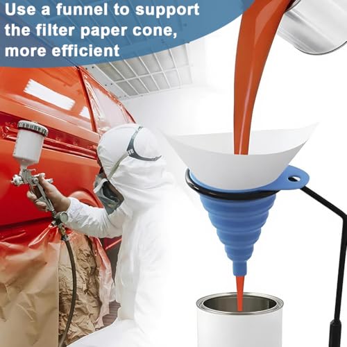 Serplex® 50-Count Paint Paper Funnel 100 Mesh Single Use Paint Filter Funnel Paper Cone Paint Filter for Spray Gun, Varnish, Resin, Woodworking, Auto Body Shop - Image 5