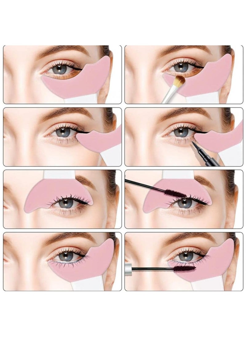 MMG - Multi functional Eye Makeup Stencil Mascara Shield Guard Applicator Eyelash Pads Eyeliner Eyeshadow Applicator Aid Tool Reusable Eyeliner Eyeshadow Guide Tool for Women, Beginners - Image 1
