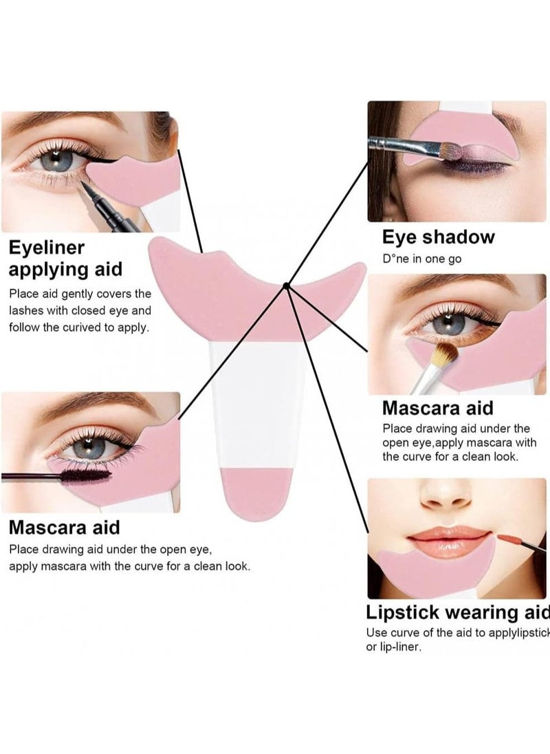 MMG - Multi functional Eye Makeup Stencil Mascara Shield Guard Applicator Eyelash Pads Eyeliner Eyeshadow Applicator Aid Tool Reusable Eyeliner Eyeshadow Guide Tool for Women, Beginners - Image 1