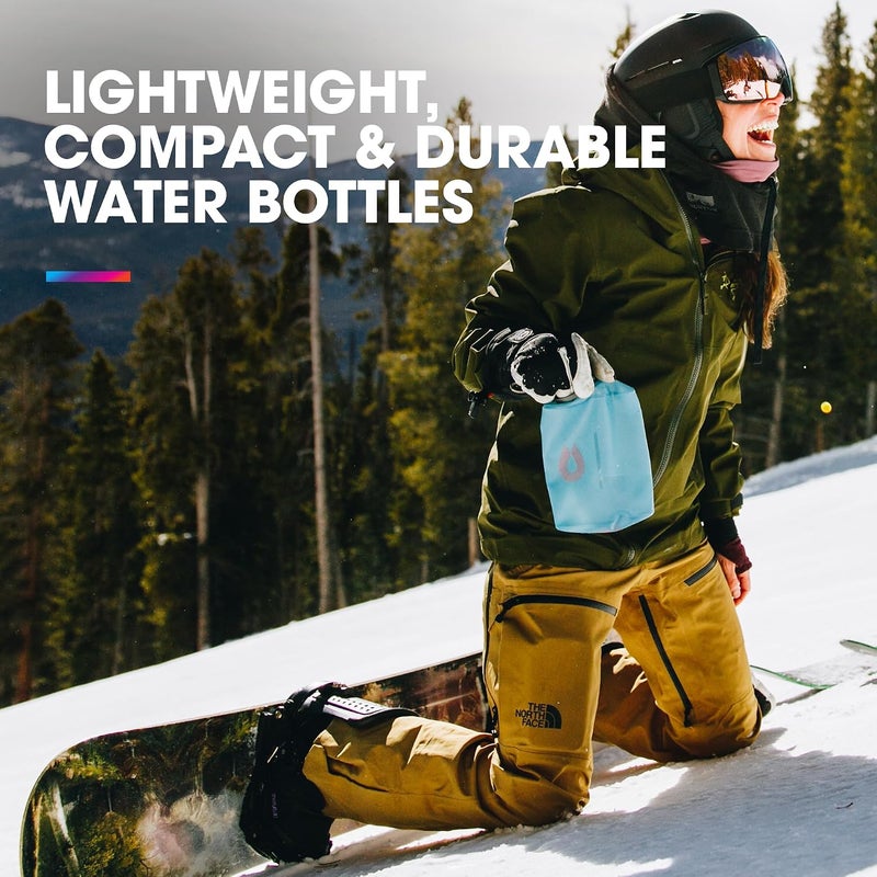 Hydrapak Stow (1L) - Collapsible Water Bottle - Ultralight & Packable Travel Bottle, Flexible Skiing, Hiking, Cycling or Climbing Bottle - Sutro Green - Image 2