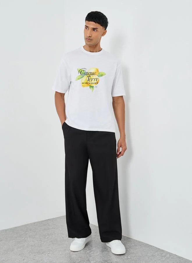 ستايلي Styli Men Black Oversized Double Pleated Trousers