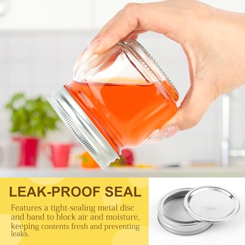 Comrzor 30 Pack Mason Jars 8 oz with Regular Lids and Bands, Small Mason Jars, Half Pint Canning Jars for Jelly Jam Honey DIY Crafts - Image 3