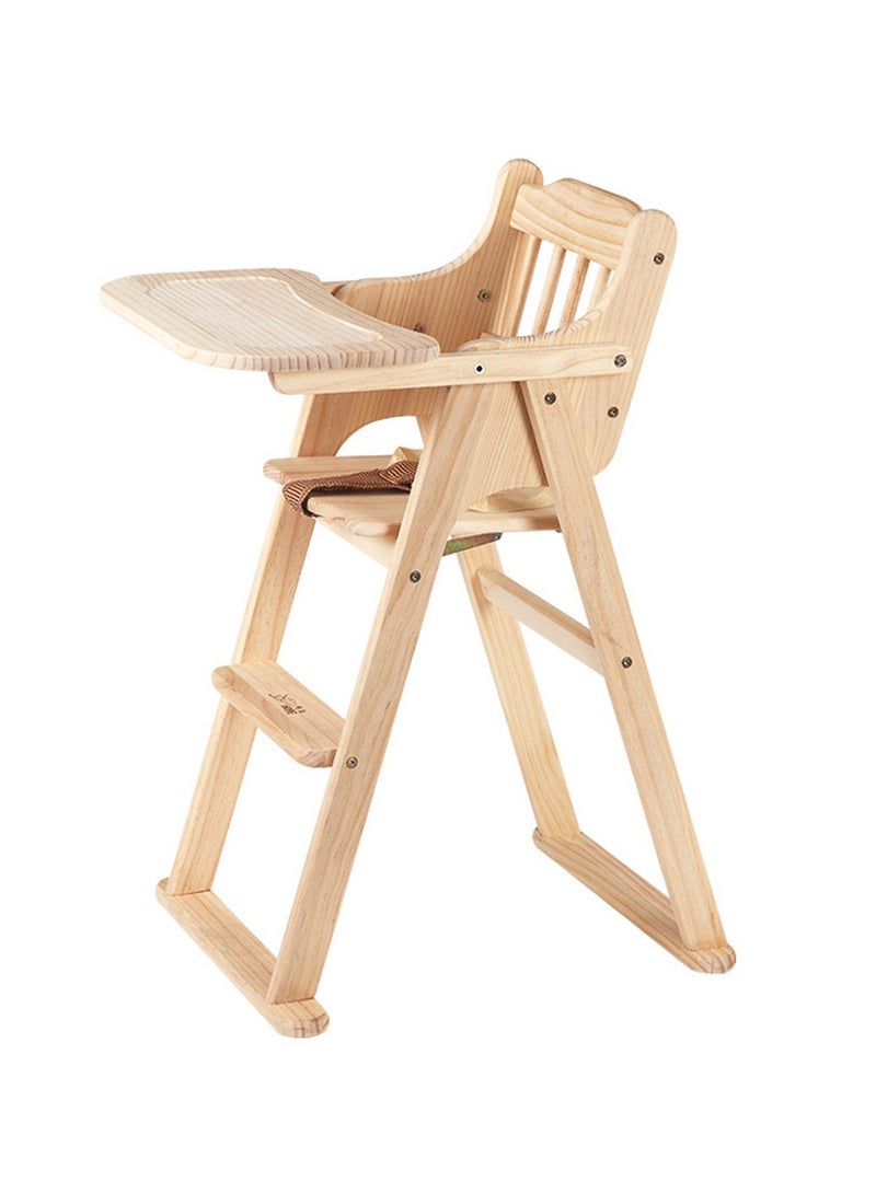 GT-Wheel Baby High Chair Wooden Design Foldable Dinning Chair with Adjustable Height - Image 2