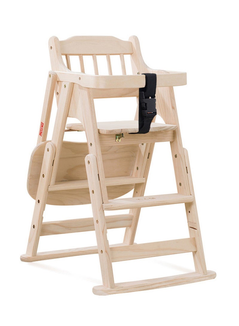 GT-Wheel Baby High Chair Wooden Design Foldable Dinning Chair with Adjustable Height - Image 1