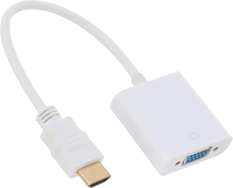 Mini HDMI to VGA Adapter – Male to Female Video Converter Cable for Monitor and Projector (White) - Image 2