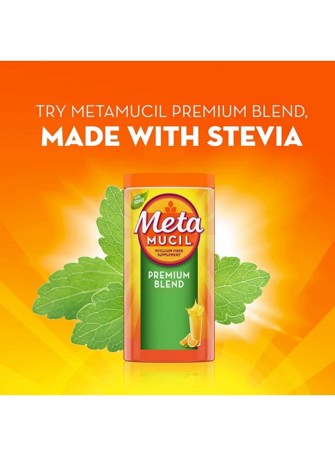 Metamucil Premium Blend Daily Psyllium Fiber Powder Supplement 4In1 Fiber For Digestive Health Sugarfree With Stevia Plant Based Fiber Orange Flavored 180 Servings - Image 5