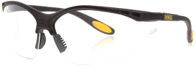 DEWALT DPG59125C Reinforcer RxBifocal 25 Clear Lens High Performance Protective Safety Glasses with Rubber Temples and Protective Eyeglass Sleeve