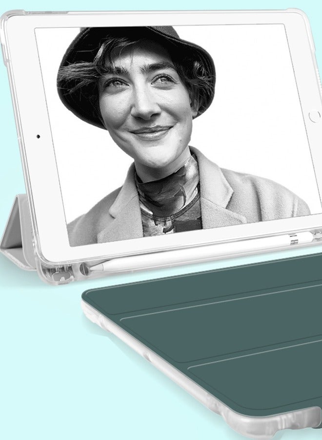 هالامودو IPAD 10.2 حالة اليد الجيل التاسع الترا رقيقة قوس حالة الثابت لحماية الهاتف الذكي القضية الخضراء - Image 4