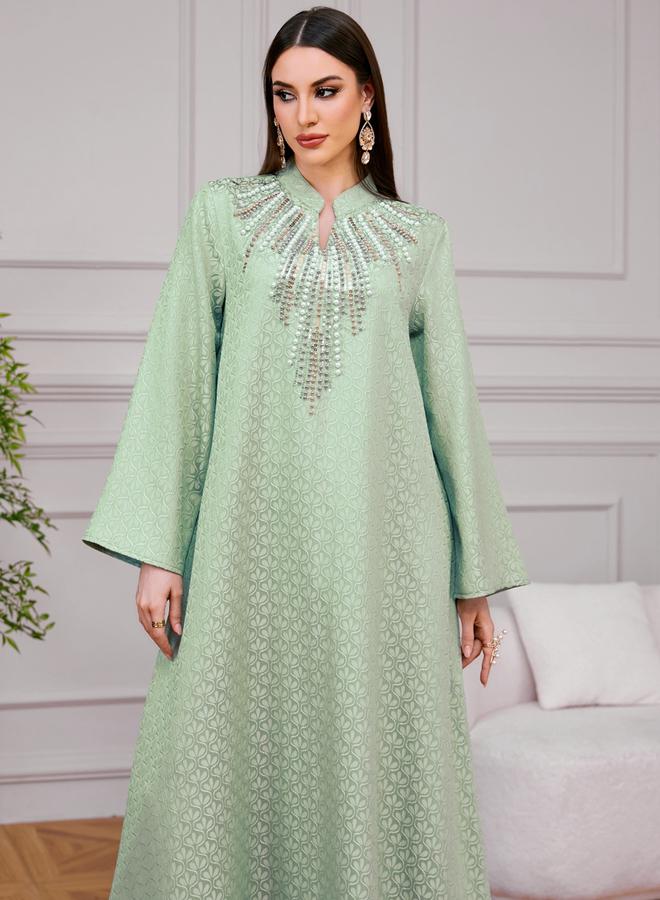 Take Two Women Texture Fabric Embellished Detail Jalabiya - Image 3