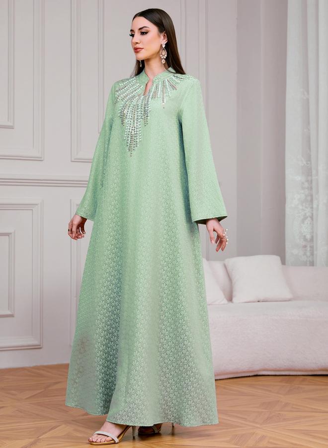 Take Two Women Texture Fabric Embellished Detail Jalabiya - Image 5