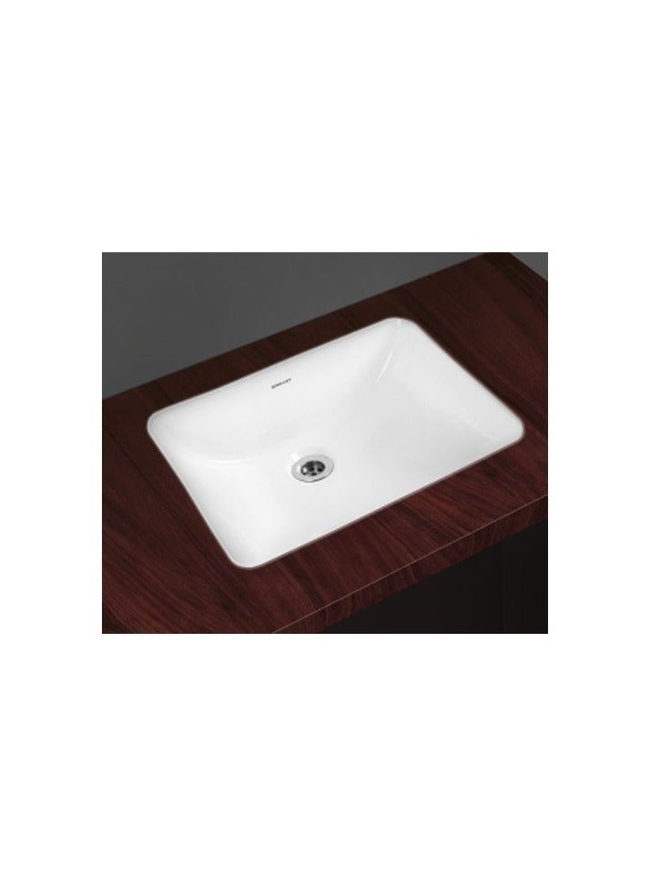 سوماني حوض غسيل تحت المنضدة - سيراميك أبيض فاخر، تصميم موفر للمساحة، حوض حمام أنيق وعصري