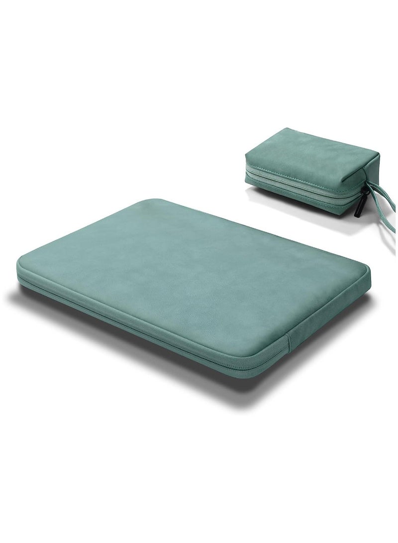 SYOSI Laptop Sleeve Compatible with MacBook Air/Pro, 12-13.3 inch Notebook, Pro 14 2023 A2779 M2 A2442 M1 A2681 A2337 /Pro 13 A2338, PU Material Bag Small Case, Green - Image 1