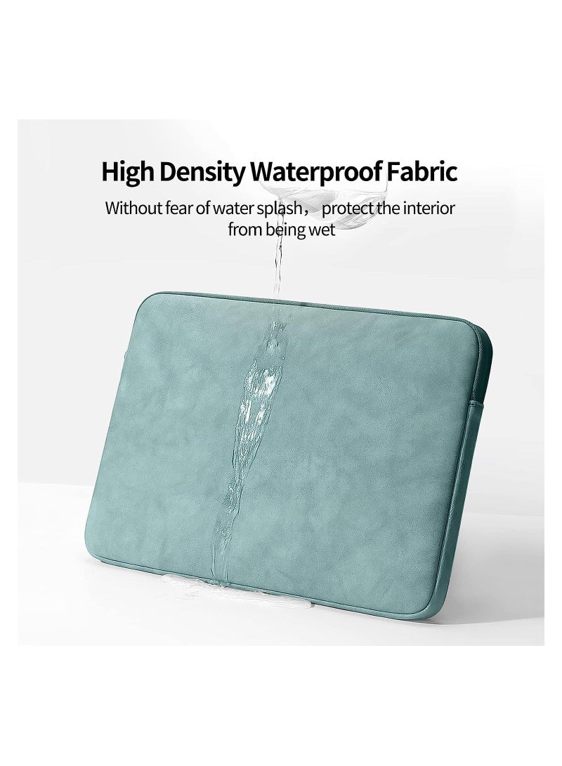 SYOSI Laptop Sleeve Compatible with MacBook Air/Pro, 12-13.3 inch Notebook, Pro 14 2023 A2779 M2 A2442 M1 A2681 A2337 /Pro 13 A2338, PU Material Bag Small Case, Green - Image 4