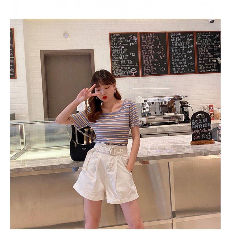 Net red cotton short sleeve T-shirt women's summer 2024 new loose design sense half sleeve student jacket wholesale foreign trade - Image 5