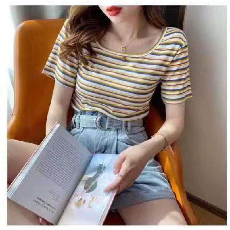 Net red cotton short sleeve T-shirt women's summer 2024 new loose design sense half sleeve student jacket wholesale foreign trade - Image 4