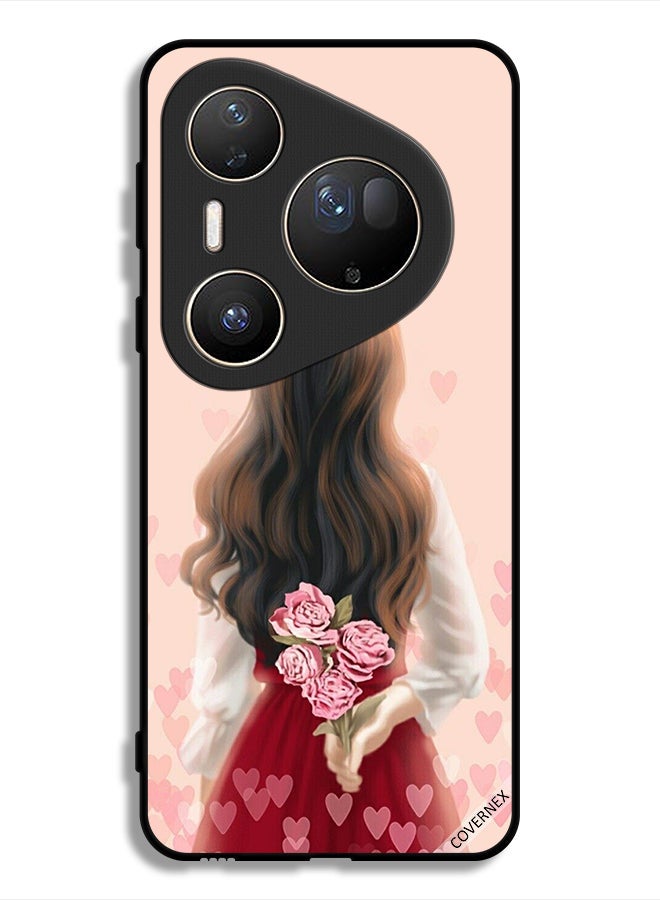 Covernex Huawei Pura 80 Ultra Protective Case Cover Girl Hiding Flowers - Image 1