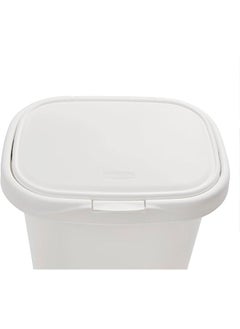 Rubbermaid Fg233900Wht Spring Top Trash Can With Lid 13 Gallon White Plastic Garbage Bin Wastebasket For Home Kitchen Bathroom Garage 53 Quart  - Image 5