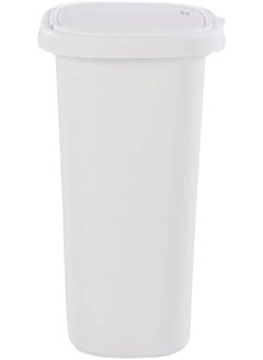 Rubbermaid Fg233900Wht Spring Top Trash Can With Lid 13 Gallon White Plastic Garbage Bin Wastebasket For Home Kitchen Bathroom Garage 53 Quart  - Image 3