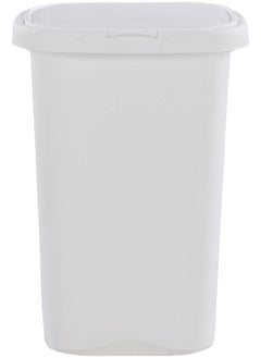 Rubbermaid Fg233900Wht Spring Top Trash Can With Lid 13 Gallon White Plastic Garbage Bin Wastebasket For Home Kitchen Bathroom Garage 53 Quart  - Image 2