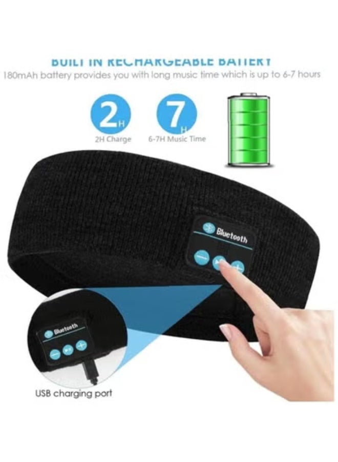 AROAQ Wireless Bluetooth Music Sports Headband Turban Bstereo Bluetooth Headset Removable and Washable Sweat-Absorbent Headband - Image 1