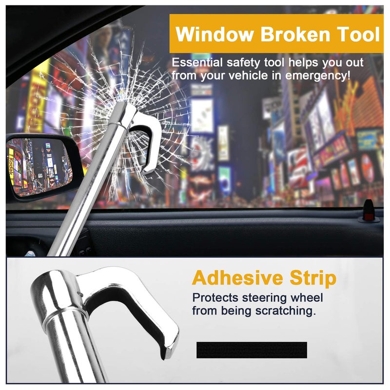 Tevlaphee Universal Steering Wheel Brake Lock Anti-Theft Retractable Double Hook Extended Car Lock Clutch Pedal for Car Truck SUV Van Security with 3 Keys(Extended) - Image 3