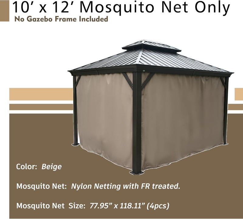 Kozyard ستارة خصوصية من كوزيارد لجناح خارجي مقاوم للماء لجدار جانبي لجناح صلب بديل OEM لستائر جناح الباتيو لطراز ألكسندر قيصر روزانا وأبولو 10 قدم × 12 قدم بني - Image 2