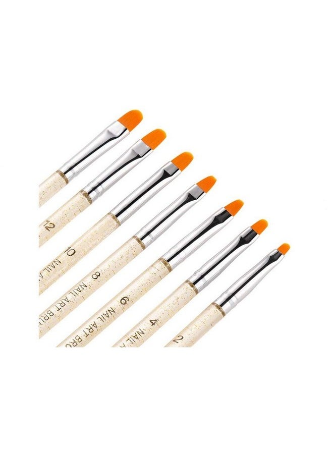 Aoshang - 7Pcs Uv Gel Nail Brush Poly Extension Gel Brush Nail Art Tips Builder Brush Nail Painting Brush Pen Set(No.2468101214) - Image 1