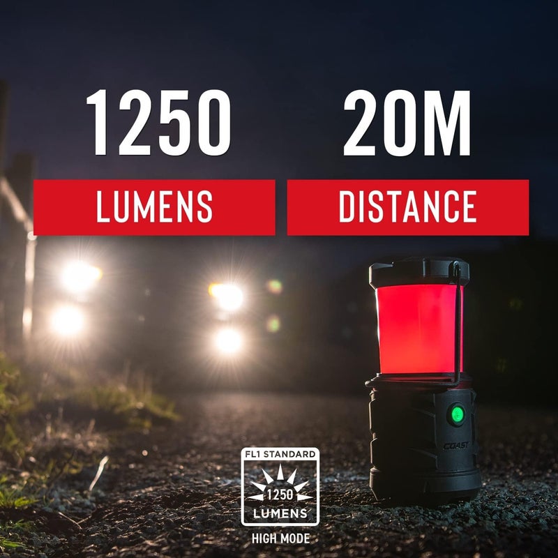 COAST EAL22 1250 Lumen Dual Color LED Emergency Light Storm Proof Power Bank Durable for Outdoor  Survival  Compatible with 3 x D Batteries or ZX1010 Rechargeable Battery Black - Image 3