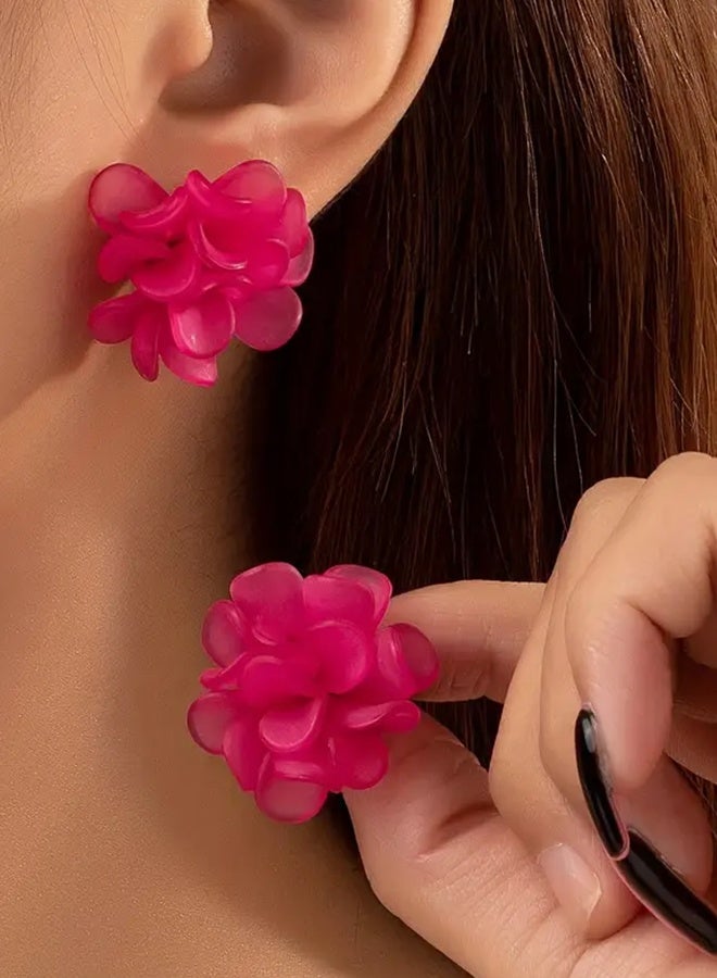 Ready For Chai Elegant Floral Women's Earrings, Multicolor Petal Studs, Resin with Iron Posts for Daily Wear and Parties, Elegant Style - Image 1