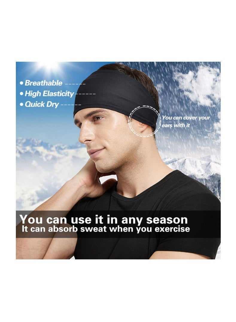 Acozycoo Running Headband,5Pack,Mens Sweatband Sports Headband for Running,Cycling,Basketball,Yoga,Fitness Workout Stretchy Unisex Hairband - Image 3