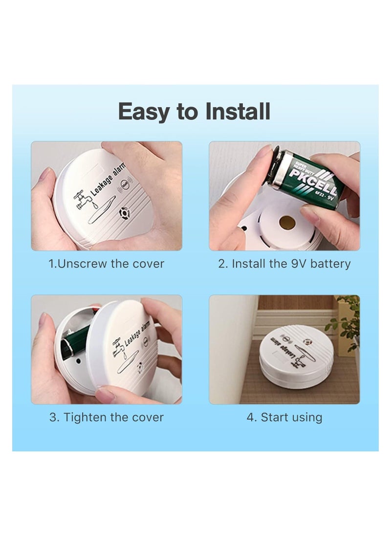 Generic - 2 Pack Wireless Water Detectors, 90 dB Alarm Sensor, Sensitive Leak and Drip Alarm, Suitable for Home Kitchen, Toilet, Floor, Battery Powered, Work Alone, Water Leak Sensor, Flood Alarm for Basement - Image 1