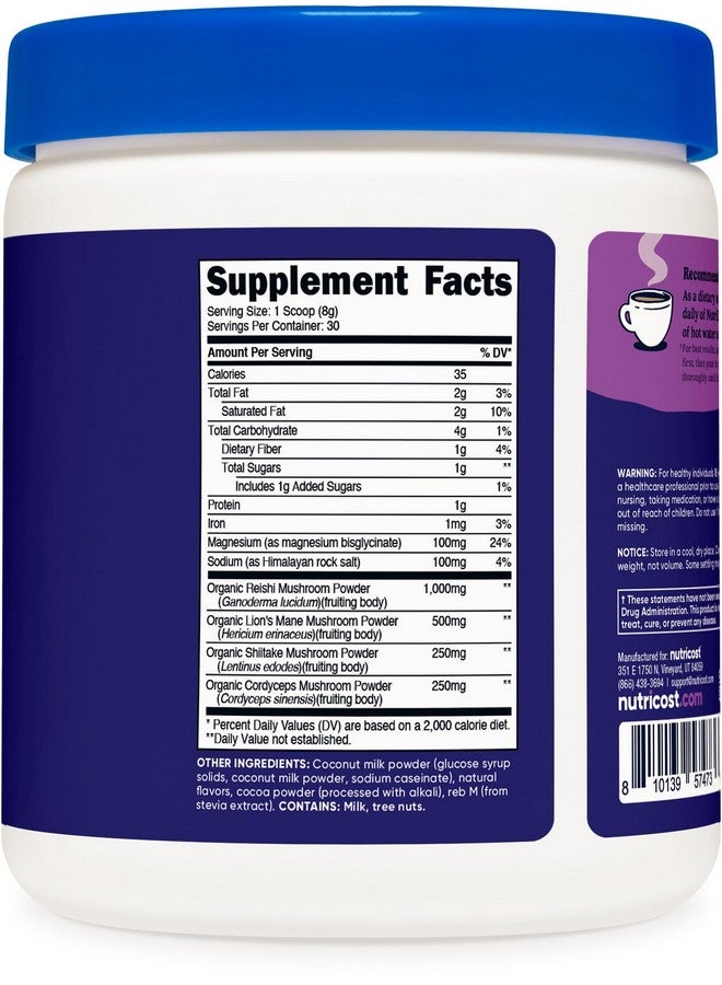 Nutricost Nutrizen PM Unwind Adaptogenic Mushroom Drink (Mocha Flavored) 30 Servings - Includes Reishi, Lion's Mane, Shiitake, Cordyceps - Image 5