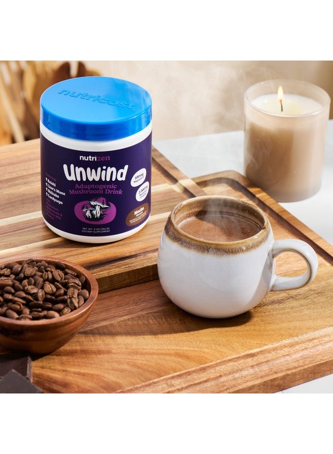 Nutricost Nutrizen PM Unwind Adaptogenic Mushroom Drink (Mocha Flavored) 30 Servings - Includes Reishi, Lion's Mane, Shiitake, Cordyceps - Image 3
