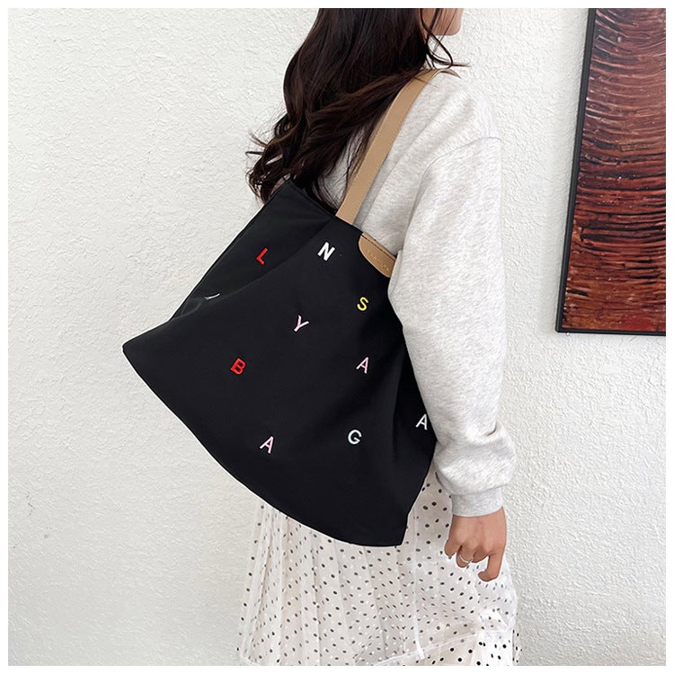 Large Capacity Tote Bag for Women 2026 Letter Print Handbag - Image 4