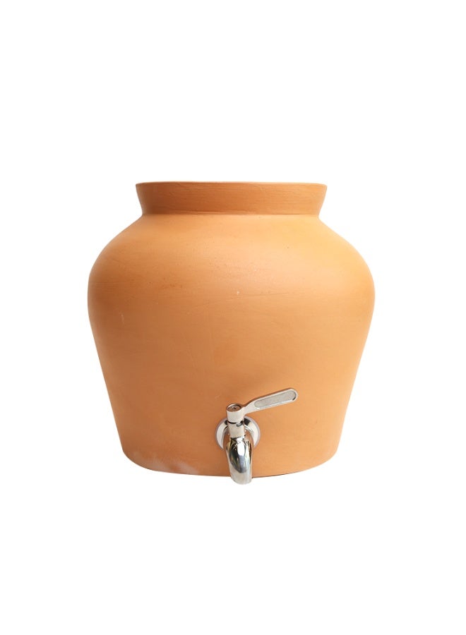 ارك موزع مياه فخاري مصنوع يدويًا من ARK مزود بصنبور | ماتكا طينية طبيعية لمياه شرب باردة وقلوية | سعة 8 لترات - Image 2