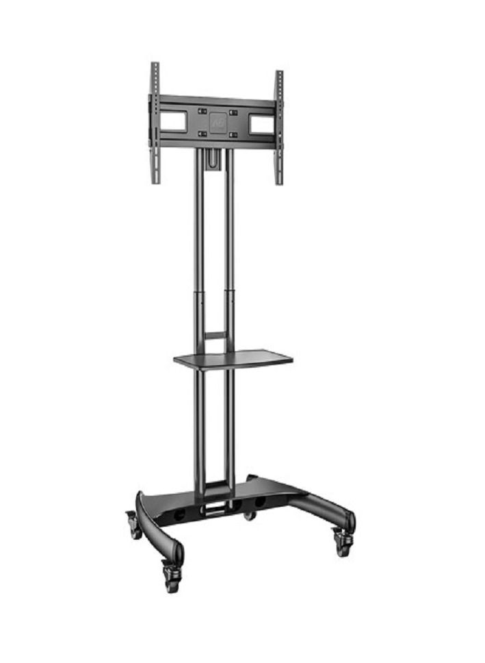 TV Stand With Lockable Wheels For 32-70 Inch TVs Black  - Image 2