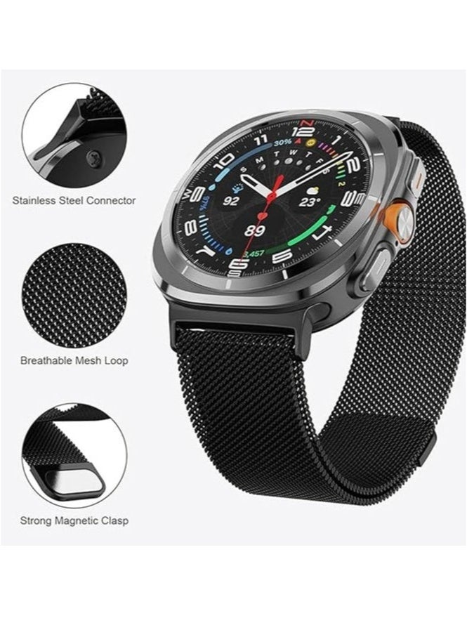 KENSUO Milanese Band Compatible with Samsung Galaxy Watch 7 Ultra 2025 Strap Magnetic Loop Strap, Stainless Steel Wristbands Classic Style Metal Mesh Wristband for Galaxy Watch 7 Ultra  - Image 2