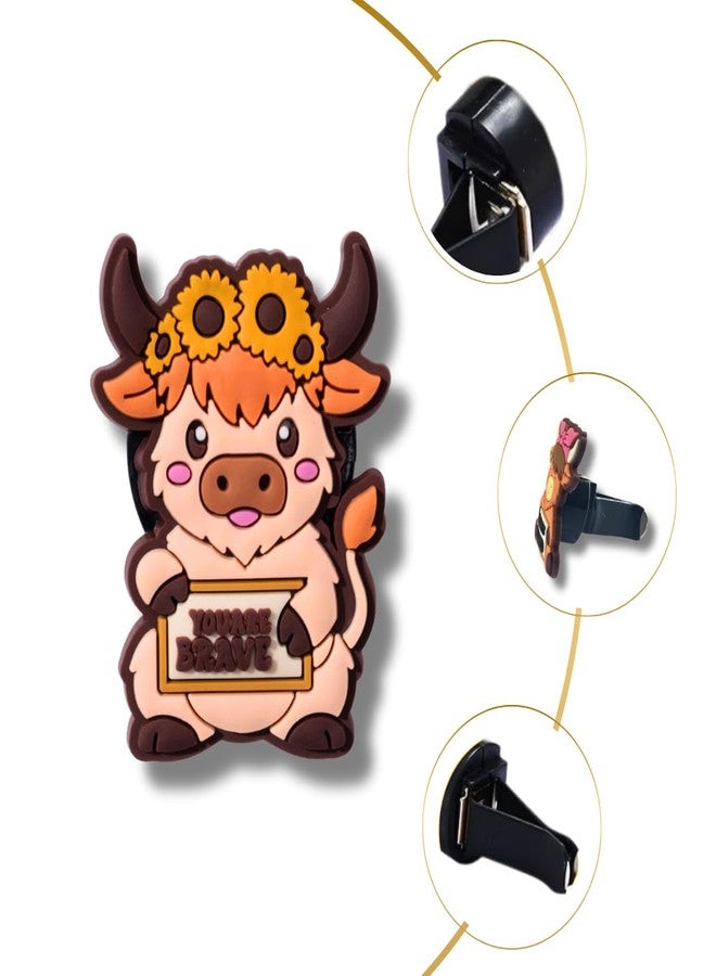 TSIMPLE Highland Cow Car Air Vent Clips Set, Western Air Freshener Car Accessories for Women, Funny Highland Cows Cars Decor, Cow Gift Idea, Cows Cars Decoration - Image 2