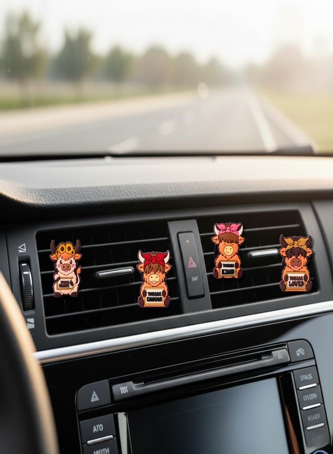 TSIMPLE Highland Cow Car Air Vent Clips Set, Western Air Freshener Car Accessories for Women, Funny Highland Cows Cars Decor, Cow Gift Idea, Cows Cars Decoration - Image 5