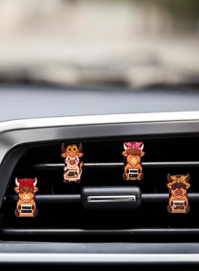 TSIMPLE Highland Cow Car Air Vent Clips Set, Western Air Freshener Car Accessories for Women, Funny Highland Cows Cars Decor, Cow Gift Idea, Cows Cars Decoration - Image 4