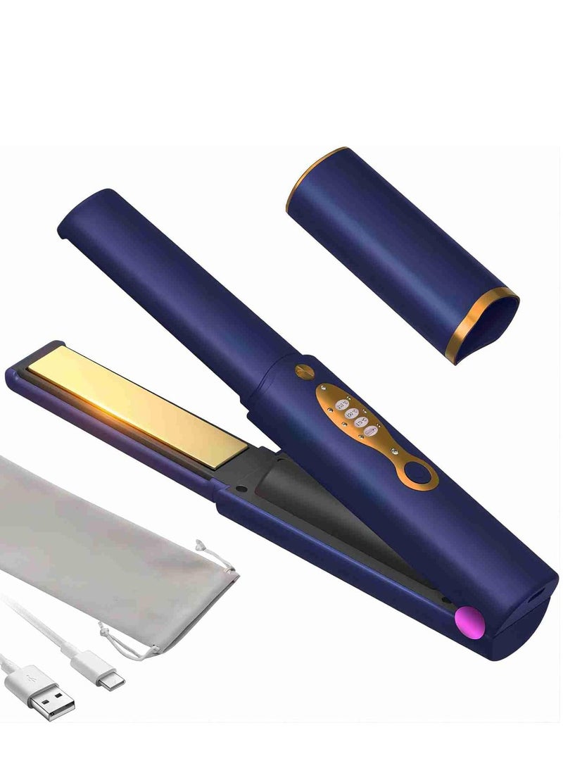 چويي مكواة فرد الشعر اللاسلكية مسطحة صغيرة 2 في 1 بكرة لاسلكية لاسلكية USB 5000mah محمولة لاسلكية للاستخدام الجاف والرطب - Image 1