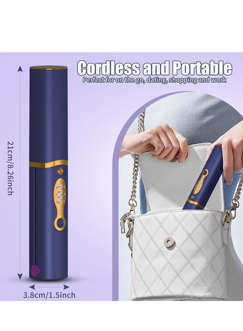 چويي مكواة فرد الشعر اللاسلكية مسطحة صغيرة 2 في 1 بكرة لاسلكية لاسلكية USB 5000mah محمولة لاسلكية للاستخدام الجاف والرطب - Image 2