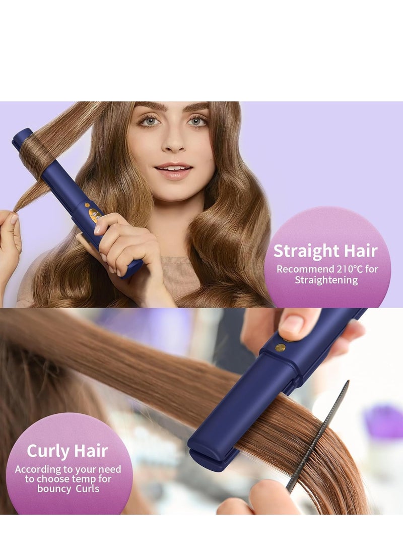 چويي مكواة فرد الشعر اللاسلكية مسطحة صغيرة 2 في 1 بكرة لاسلكية لاسلكية USB 5000mah محمولة لاسلكية للاستخدام الجاف والرطب - Image 3