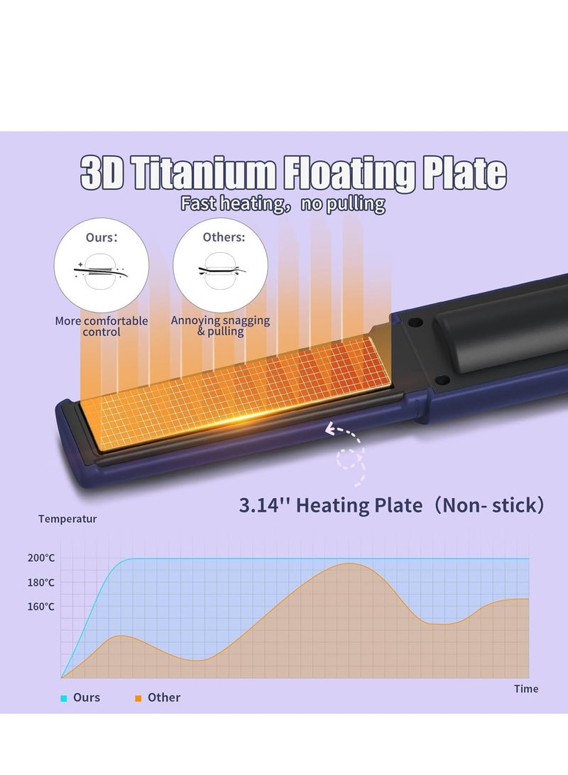 چويي مكواة فرد الشعر اللاسلكية مسطحة صغيرة 2 في 1 بكرة لاسلكية لاسلكية USB 5000mah محمولة لاسلكية للاستخدام الجاف والرطب - Image 5