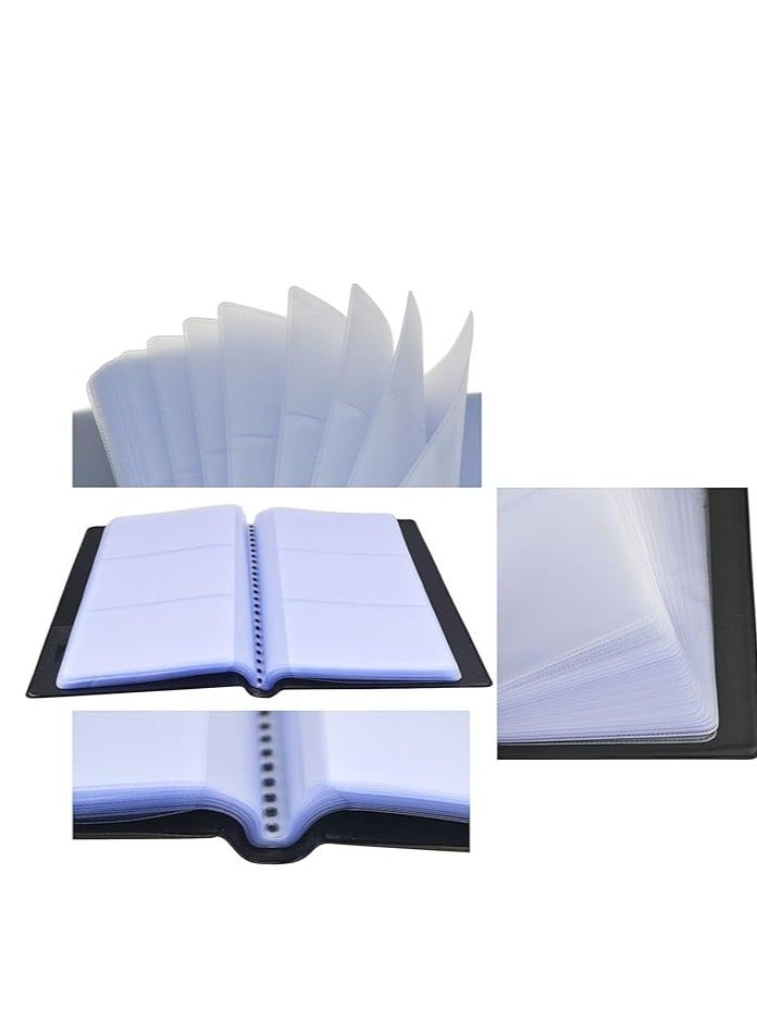 MODEST Business Card Holder Name Card Holder ID Credit Card Book Case Passport Keeper Organizer 160 Slots (Black)  - Image 4