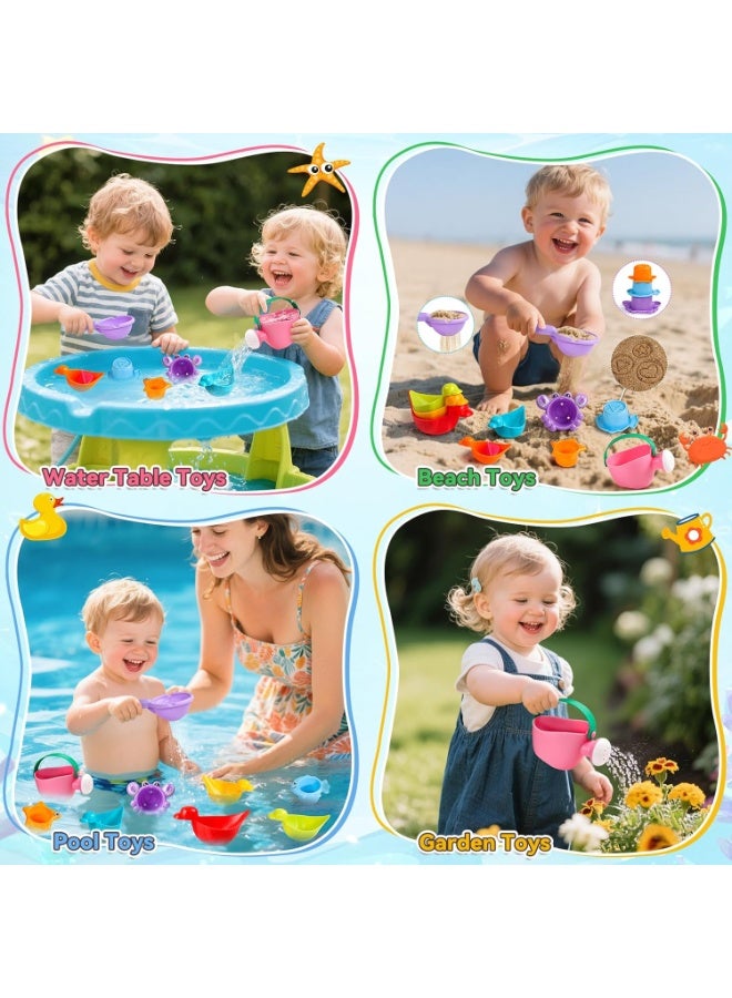 Soofam لعبة استحمام لعبة استحمام للأطفال من 1 2 3 4 سنوات لعبة مائية للأطفال لعبة بركة السباحة لعبة بركة التجديف للأطفال من 1 2 3 4 سنوات 10 قطع لعبة استحمام (لون عشوائي)  - Image 3