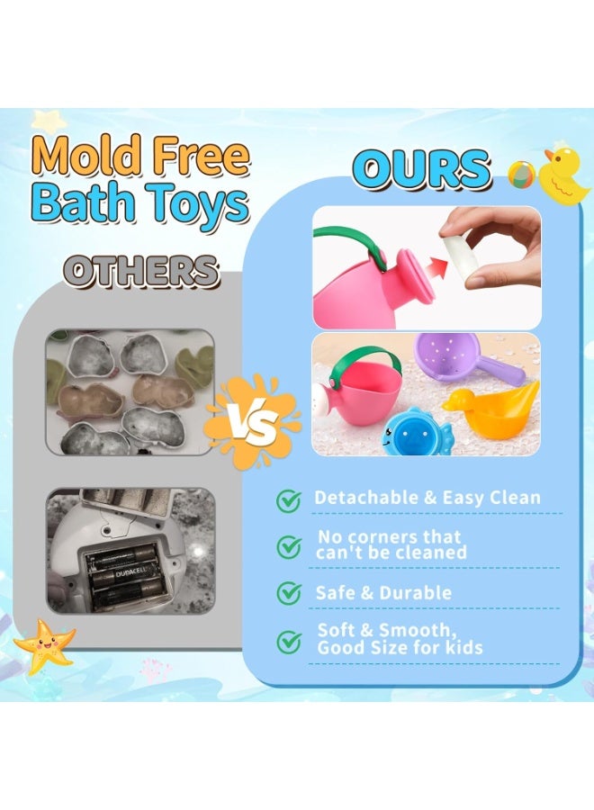 Soofam لعبة استحمام لعبة استحمام للأطفال من 1 2 3 4 سنوات لعبة مائية للأطفال لعبة بركة السباحة لعبة بركة التجديف للأطفال من 1 2 3 4 سنوات 10 قطع لعبة استحمام (لون عشوائي)  - Image 4