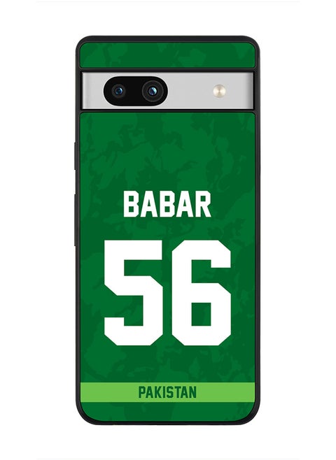 Cover for Google Pixel 7a 5G Case , Rugged Black Slim fit Soft Flexible Thin Protective Phone Cases - Player Name - Babar Azam, Jersey Number- 56