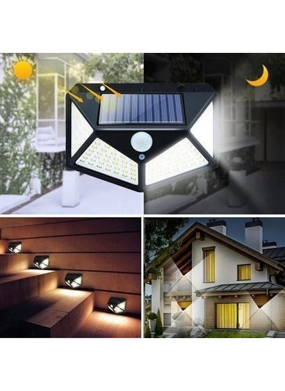 HY Fusion 100 LED 3 Different Lighting Settings Solar Powered Motion Sensor Garden Wall Lamp  - Image 1